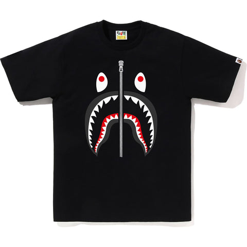 BAPE MENS COTTON SHARK HEAD T-SHIRT