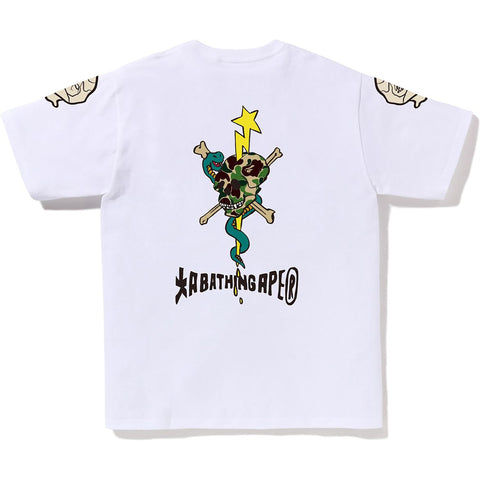 BAPE MENS SOUVENIR SKULL LOGO TEE