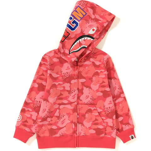 FIRE CAMO SHARK ZIP HOODIE KIDS