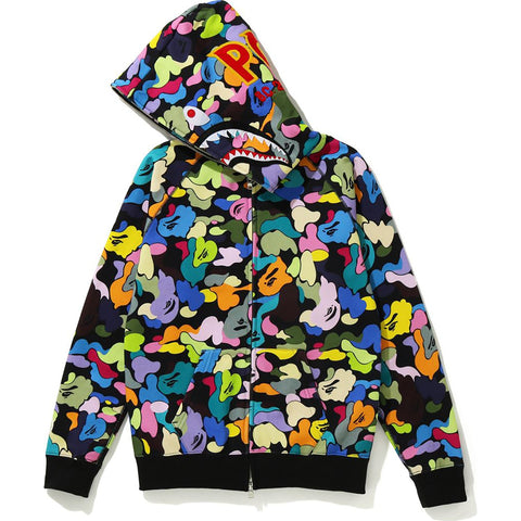 MULTI CAMO SHARK FULL ZIP HOODIE LADIES