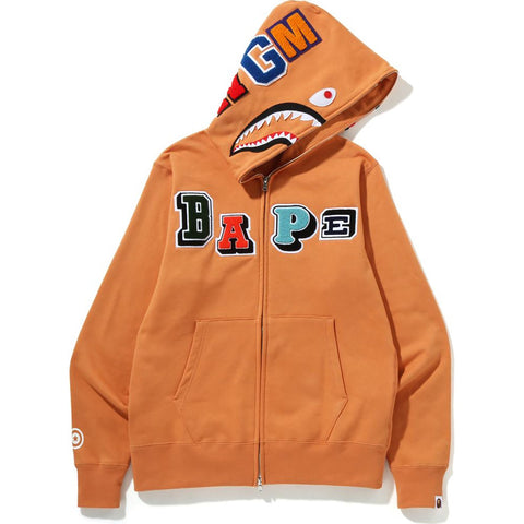 MULTI FONTS SHARK FULL ZIP HOODIE MENS