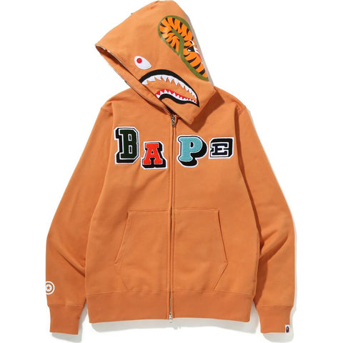 MULTI FONTS SHARK FULL ZIP HOODIE MENS
