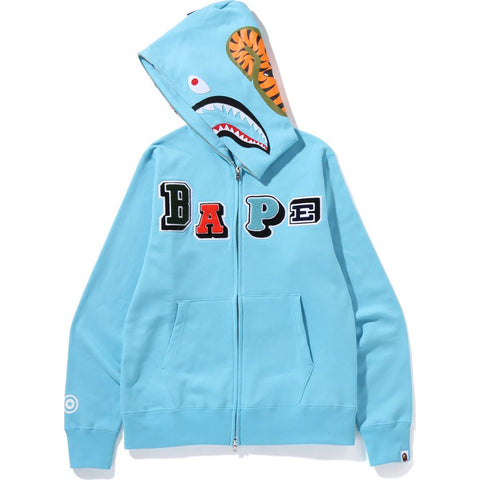 MULTI FONTS SHARK FULL ZIP HOODIE MENS