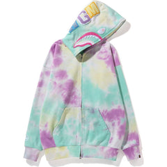 TIE DYE SHARK OVERSIZED FULL ZIP HOODIE LADIES