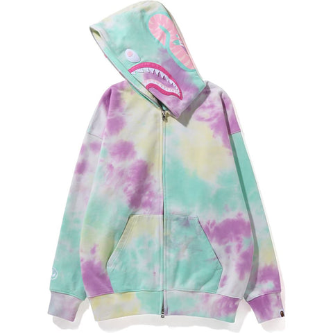 TIE DYE SHARK OVERSIZED FULL ZIP HOODIE LADIES