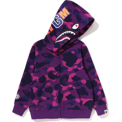 COLOR CAMO SHARK ZIP HOODIE KIDS