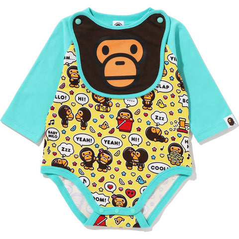 BABY MILO SPEECH BALLOON BIB SET BODYSUIT KB KIDS