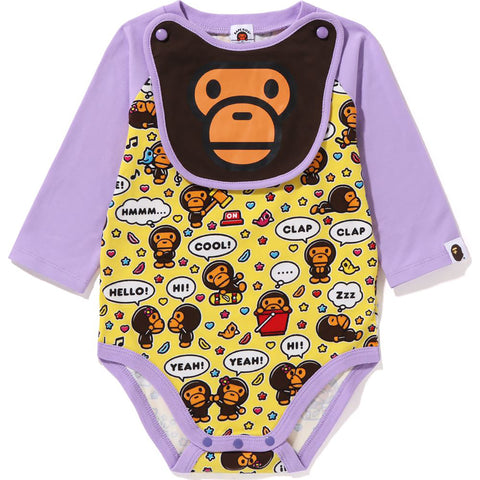 BABY MILO SPEECH BALLOON BIB SET BODYSUIT KB KIDS