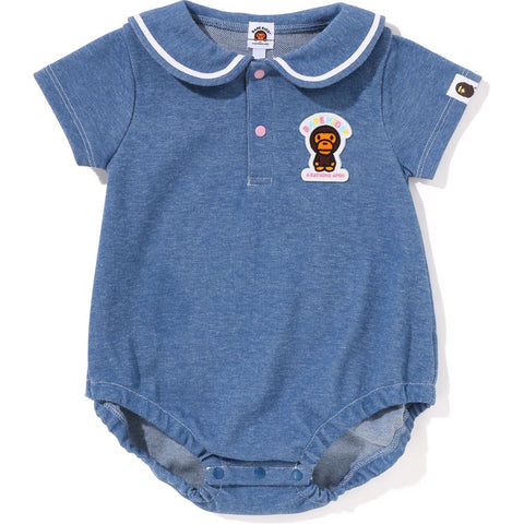 BABY MILO JERSEY DENIM SAILOR COLLAR BODYSUIT KIDS