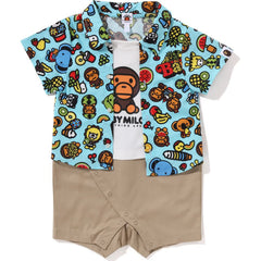 BABY MILO MIXED FRUIT SHIRT LAYERED ROMPERS KIDS