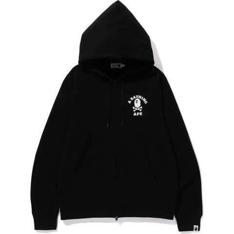 APE CROSSBONE COLLEGE ZIP HOODIE MENS