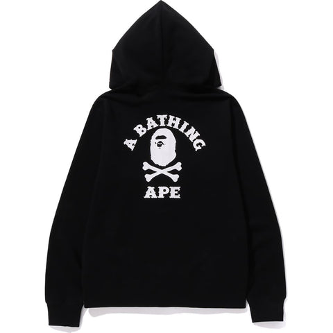 APE CROSSBONE COLLEGE ZIP HOODIE MENS
