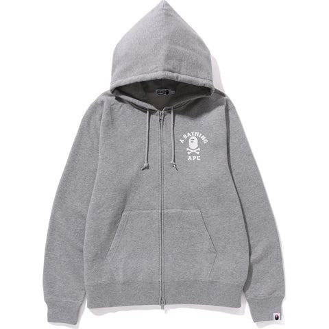 APE CROSSBONE COLLEGE ZIP HOODIE MENS