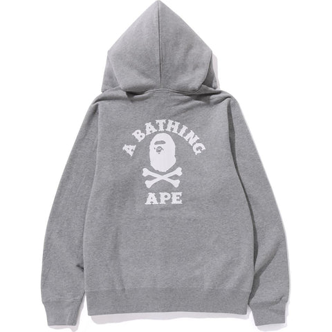 APE CROSSBONE COLLEGE ZIP HOODIE MENS