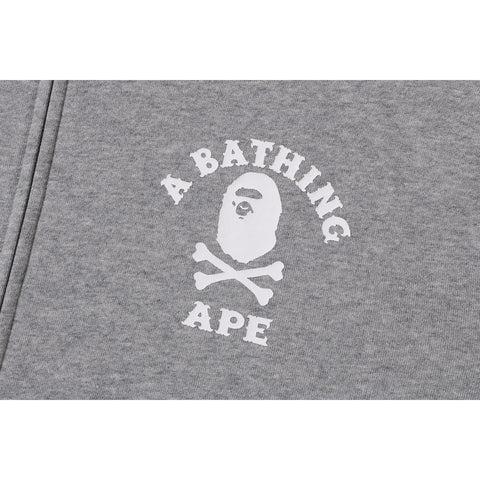 APE CROSSBONE COLLEGE ZIP HOODIE MENS
