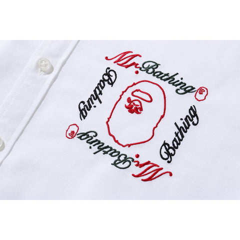 MR. BATHING APE EMBROIDERY BD SHIRT MENS