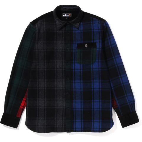 MR. BATHING APE FLANNEL CHECK WIDE FIT SHIRT MENS
