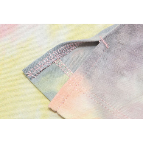 TIE DYE GRAPHIC SLIT TUNIC TEE L