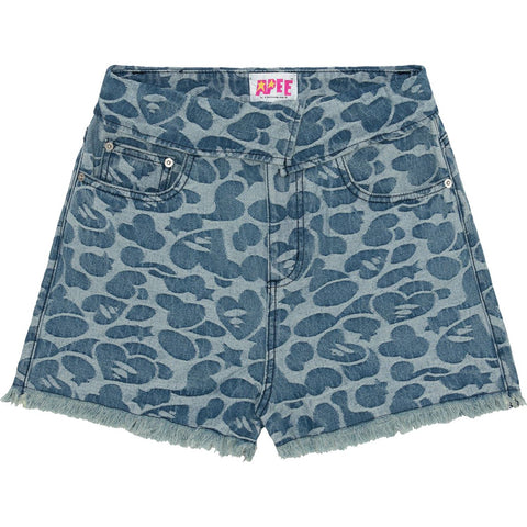 APEE BITE FLIP PATTERN DENIM SHORTS #1 LADIES