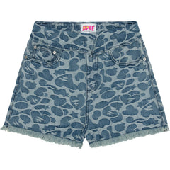 APEE BITE FLIP PATTERN DENIM SHORTS #1 LADIES