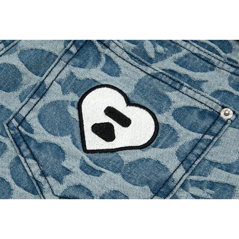 APEE BITE FLIP PATTERN DENIM SHORTS #1 LADIES