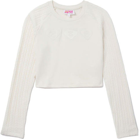 APEE FABRIC MIXED LONG SLEEVE RAGLAN JUMPER LADIES