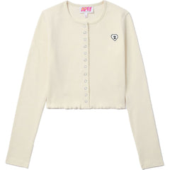 APEE RIBBED BUTTON UP TOP LADIES