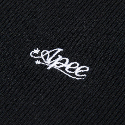 RIBBED ZIP-UP KNIT DRESS L