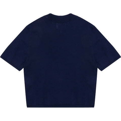 TURTLENECK SHORT SLEEVES KNIT TOP L