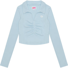 BUTTON UP CROPPED TOP L