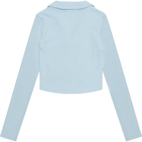 BUTTON UP CROPPED TOP L