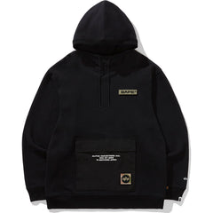 BAPE X ALPHA RIB COLLAR HOODIE MENS