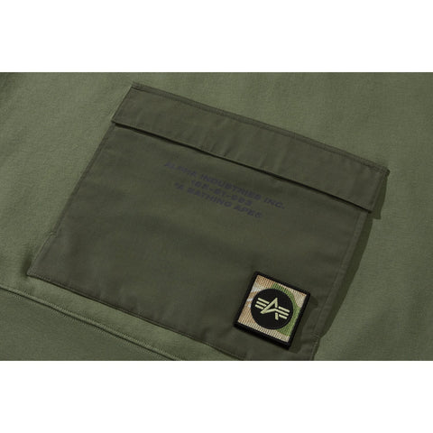 BAPE X ALPHA RIB COLLAR HOODIE MENS