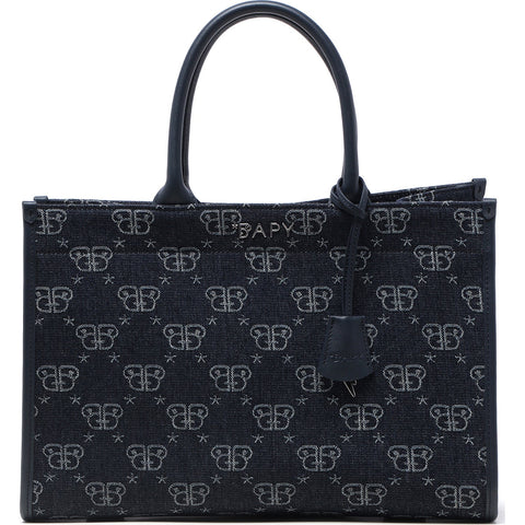 BAPY MONOGRAM DENIM SHOPPER LADIES