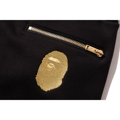 BAPE BLACK BAPE EMBROIDERY JOGGER PANTS MENS