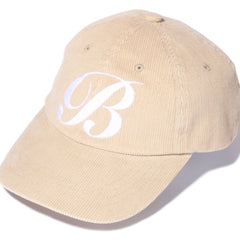 B EMBROIDERY CORDUROY PANEL CAP LADIES