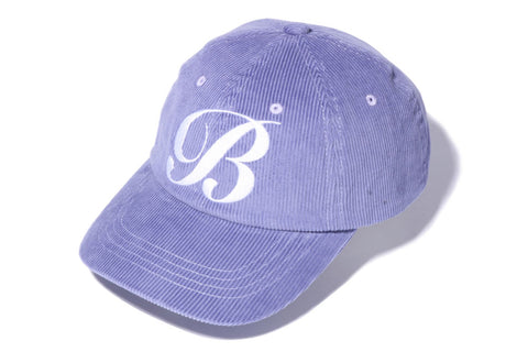 B EMBROIDERY CORDUROY PANEL CAP LADIES