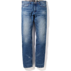 BAPE X A.P.C. PATCHED DAMAGE DENIM PANTS MENS