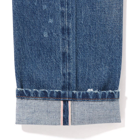 BAPE X A.P.C. PATCHED DAMAGE DENIM PANTS MENS