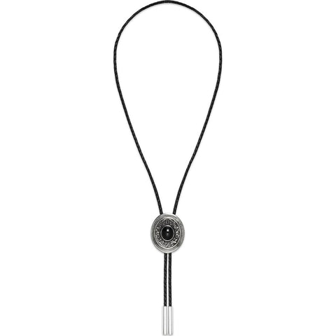 BAPE BLACK AGATE SILVER BOLO TIE MENS