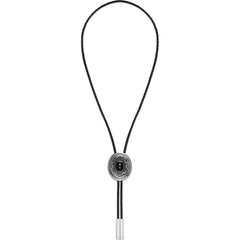 BAPE BLACK AGATE SILVER BOLO TIE MENS