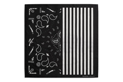 BAPE BLACK PAISLEY SILK SCARF MENS