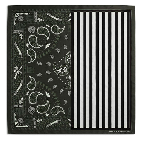 BAPE BLACK PAISLEY SILK SCARF MENS