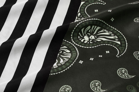 BAPE BLACK PAISLEY SILK SCARF MENS