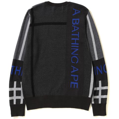 BIG BAPE LOGO CHECK KNIT MENS