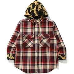 BAPE CHECK HOODIE JACKET MENS