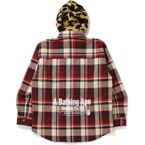 BAPE CHECK HOODIE JACKET MENS