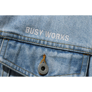 EMBROIDERY LOOSE FIT DENIM JACKET MENS