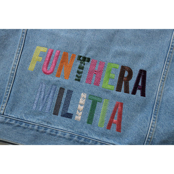 EMBROIDERY LOOSE FIT DENIM JACKET MENS