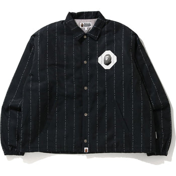TEXT STRIPE RELAXED COACH JACKET MENS